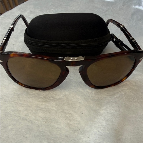 Persol Folding 0PO0714 24/31 Havana/Silver Unisex Sunglasses 54/21/140